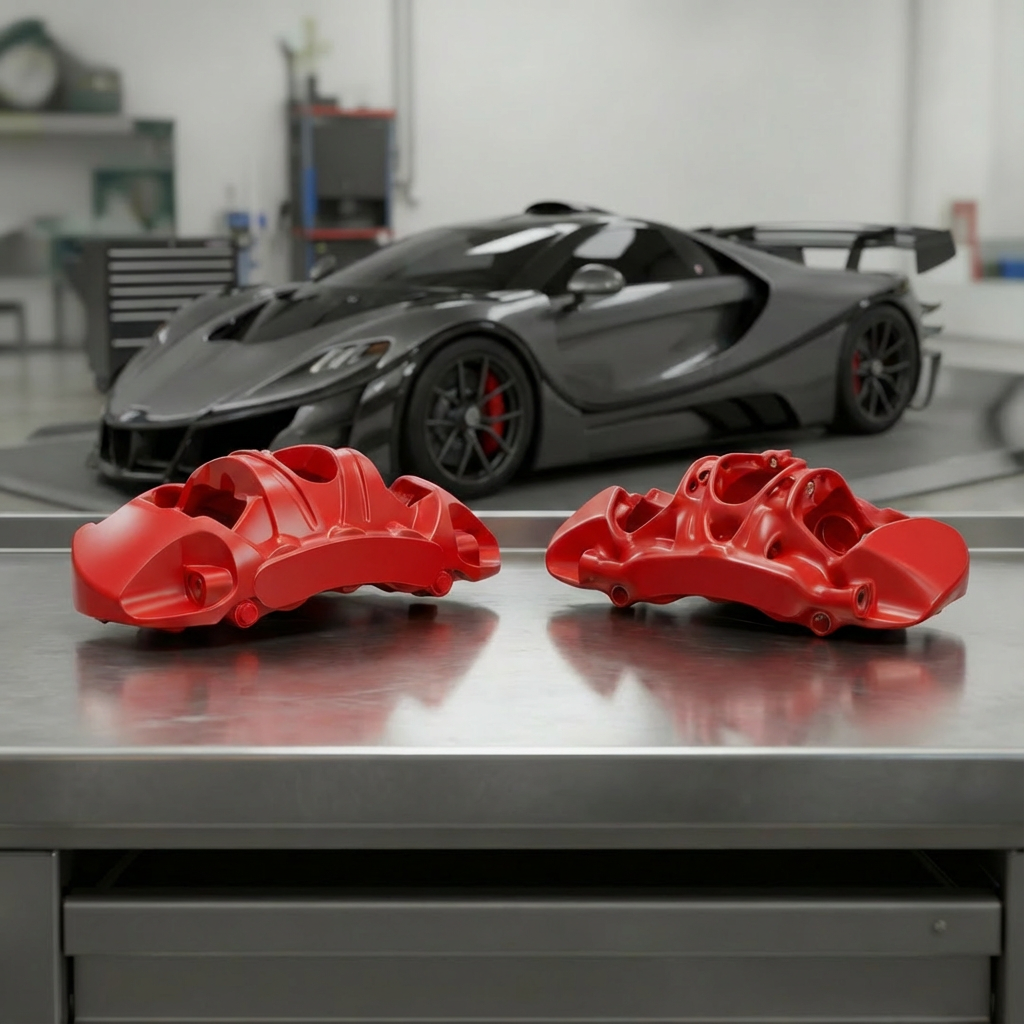 Topology optimized brake caliper for hypercar application