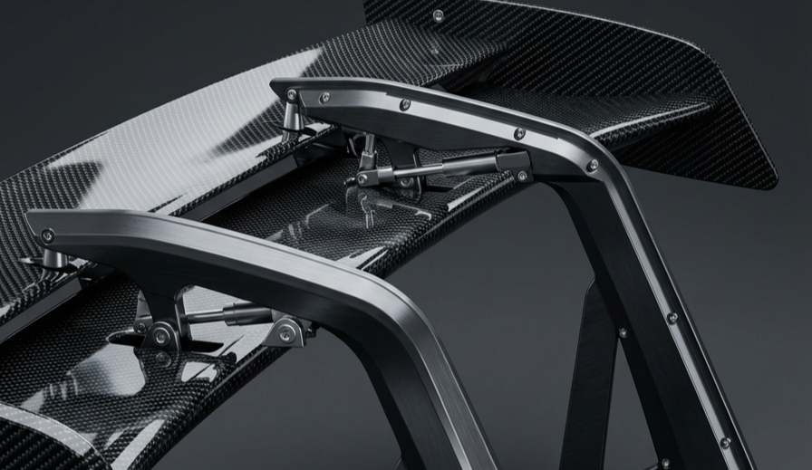 Active DRS carbon fiber rear wing system
